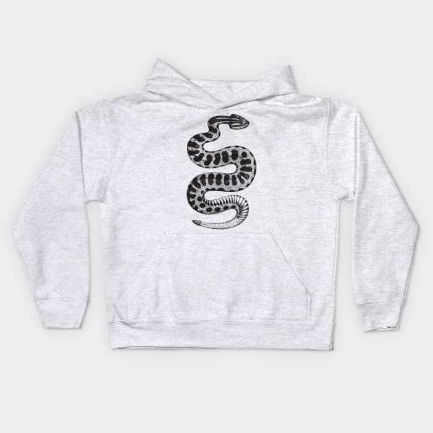 Vintage Rattlesnake Kids Hoodie by Beltschazar